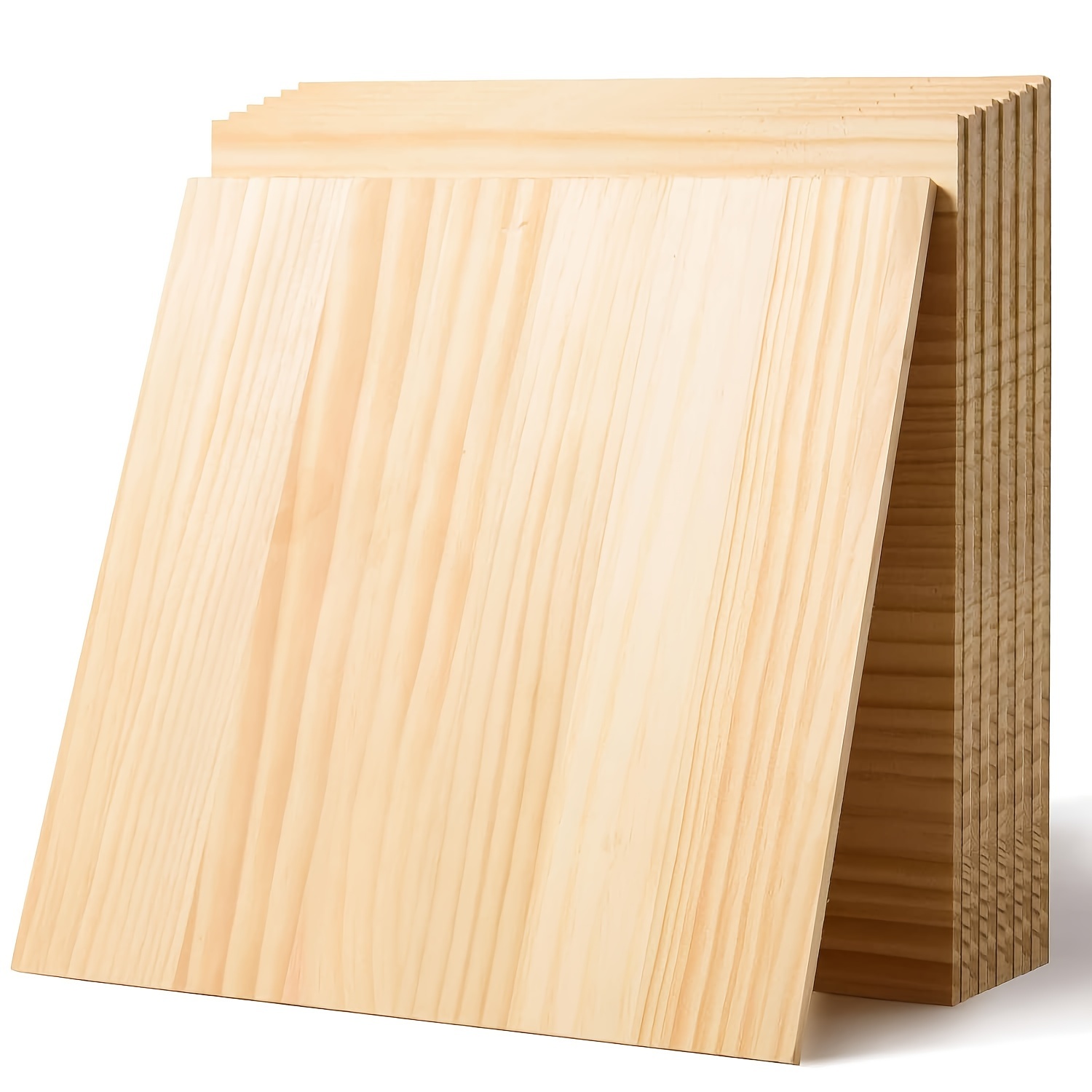 

6 Pack Of Pine Wood Sheets, 11.81x11.81x0.24 Inches, Perfect For Diy Crafts, Painting, Staining, Wood Burning And More