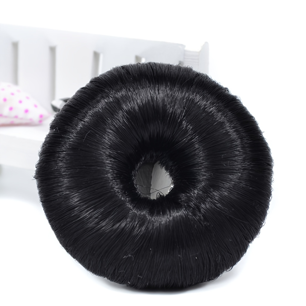 E-shop 1/3 Stk. 1 Schwarze Perücke Haarring Dutt Kopf Blütenknospe Haarhalter