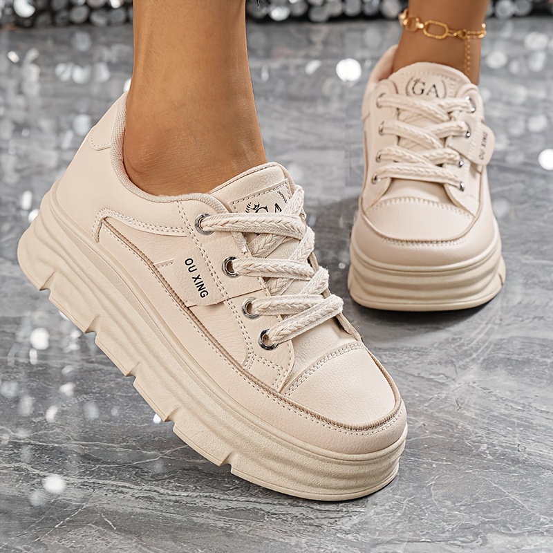 Auoe Women's Casual Athletic Shoes with Thick Sole