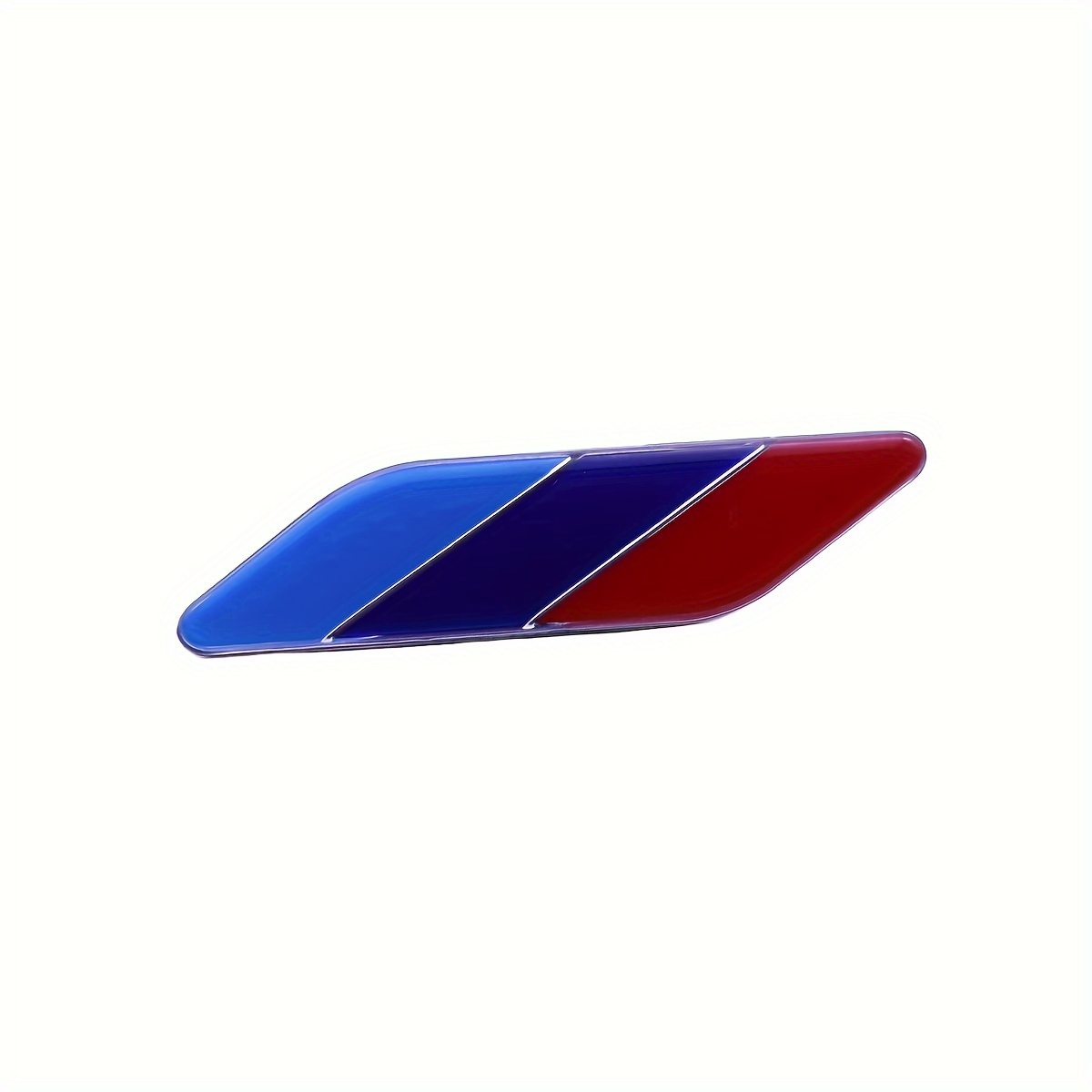 

2pcs Set Blue And Fuchsia Car Stickers - Metal, & Gm Vehicles, With Contrasting Colors, Fin Sticker, Labeling