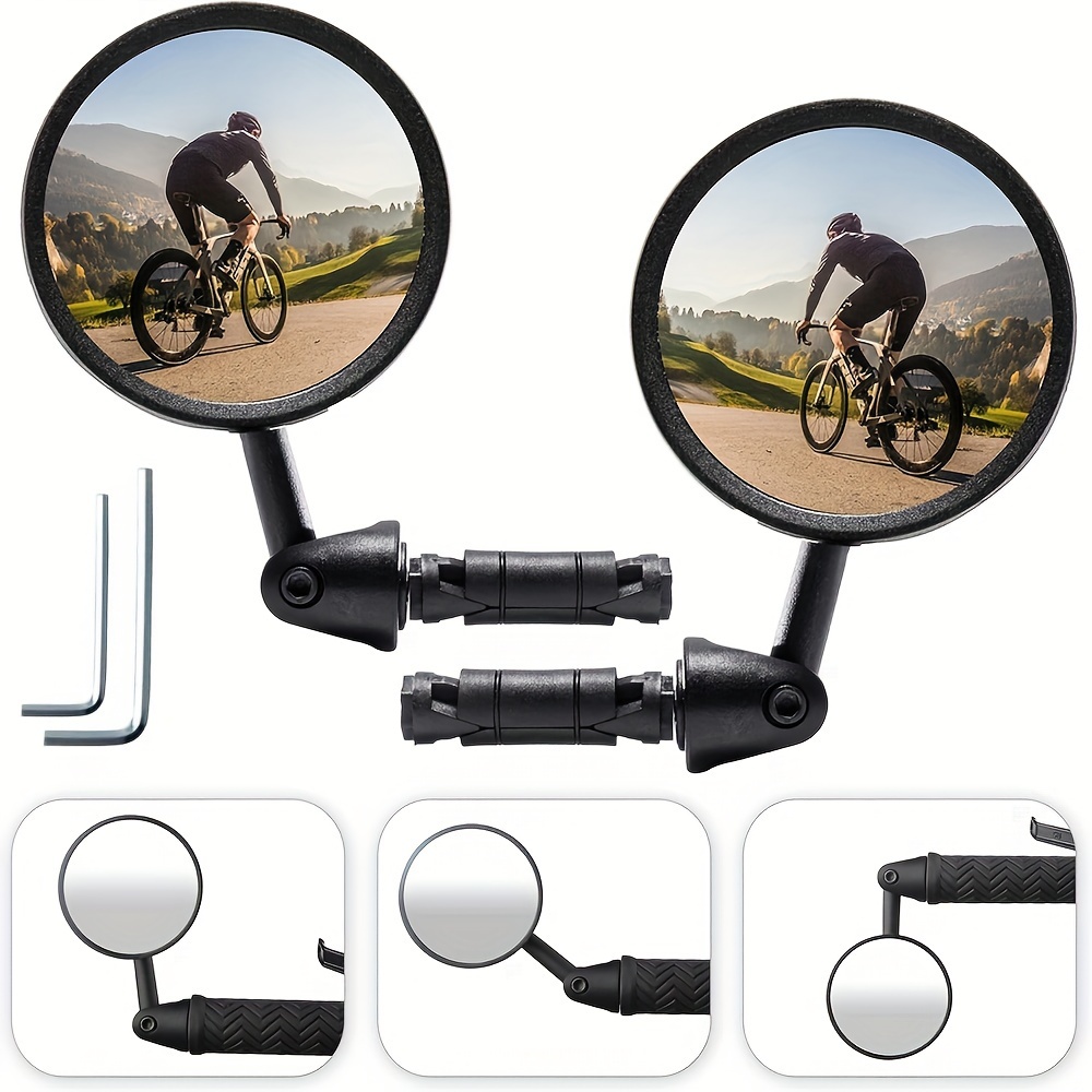 1/2pcs Bike Mirrors, End Mirror, Hd Glass Convex Lens Bicycle Rearview Mirror, Rearview Mirror