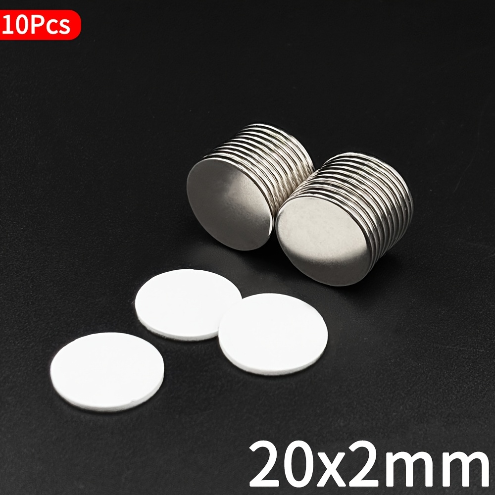 10pcs Neodymium Magnets, Heavy Duty Round Metal Magnets With Double-sided Adhesive Backing, Decorative Fridge Magnets For Office, Whiteboards, Dry Erase Boards - White