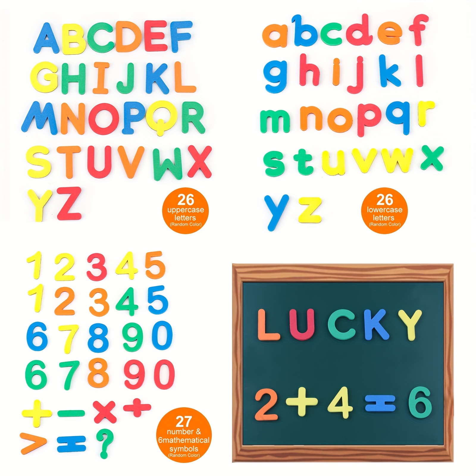 Image of Educational Magnetic Stickers For Kids - Letter Number Refrigerator Magnets For Learning Toys - Christmas, Halloween Gifts For Kids, Random Color