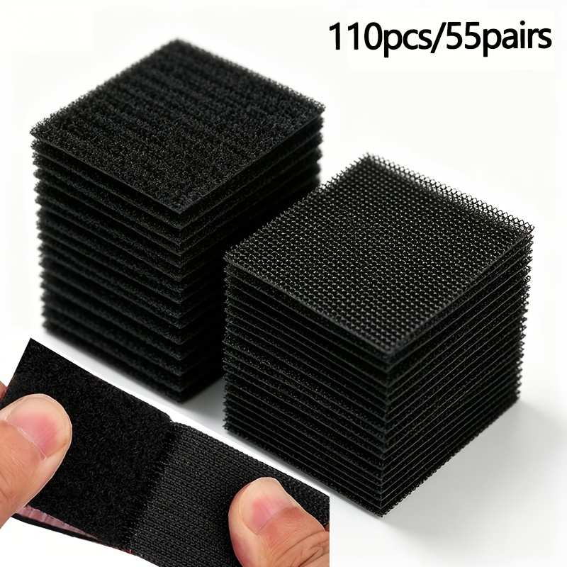 TEMU 110pcs/60pcs Car Floor Mat Invisible Fixing Stickers, Carpet Fixing Clips, High- Buckle Anti-slip Hook And Loop Tape, Anti-slip High-temperature