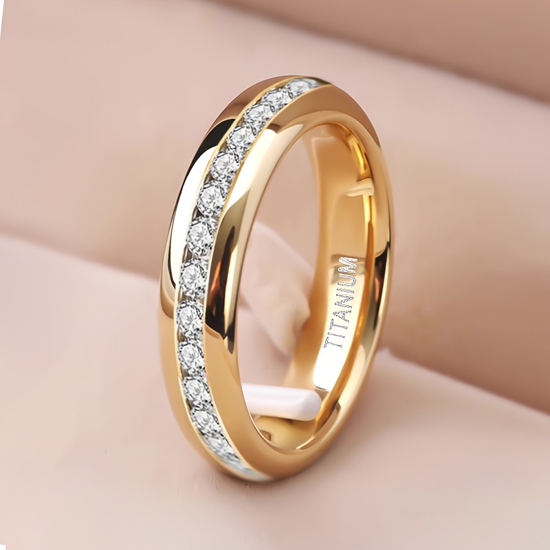 Inel pentru femei din oțel de titan, lățime 4mm, bijuterii unisex pentru nuntă și logodnă, cadou de Crăciun și aniversare