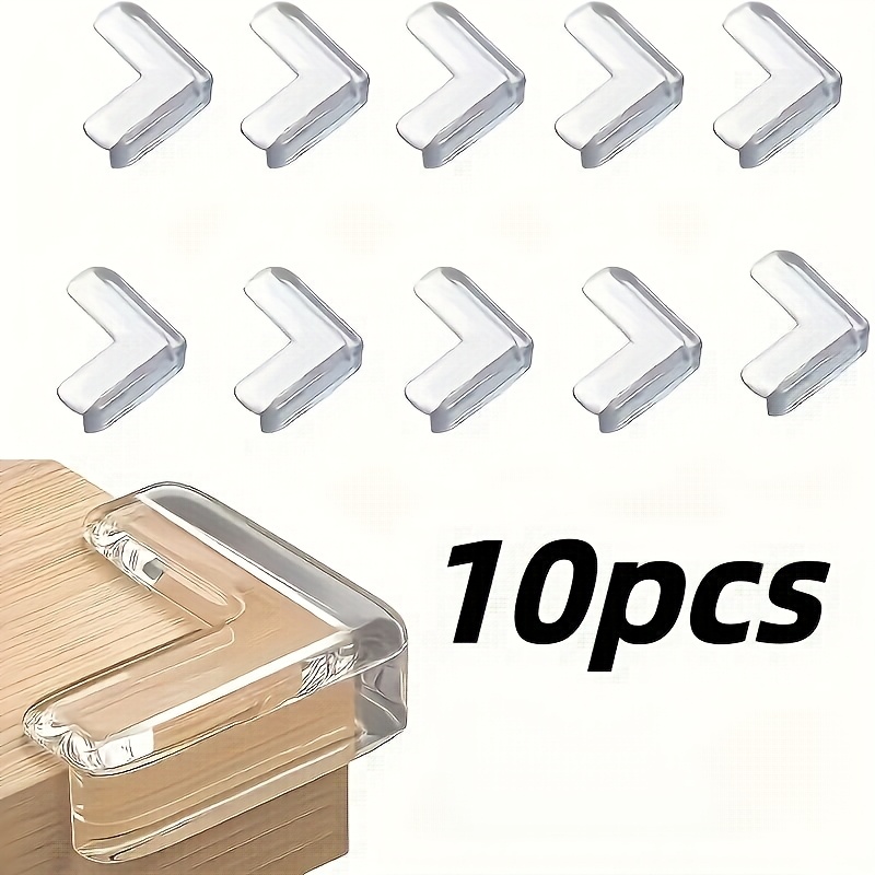 E-shop 10er Set Transparente Schutz Silikon Tisch Eckenschoner - Verdickte Sicherheitspolster, Eckenschutz T-förmige Transparente Eckenschutzmatten,