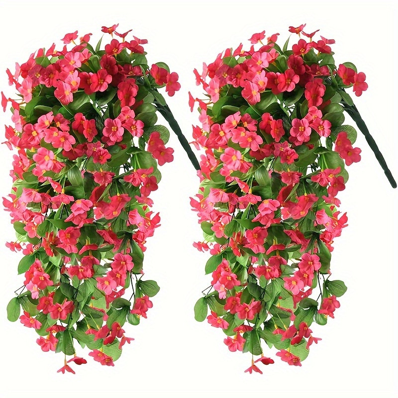 

2 Pack, Artificial Hanging Flowers, Fake Hanging Plants Colorful Orchid Flower Bouquet For Wall Home Room Garden Wedding Indoor Outdoor Decoration