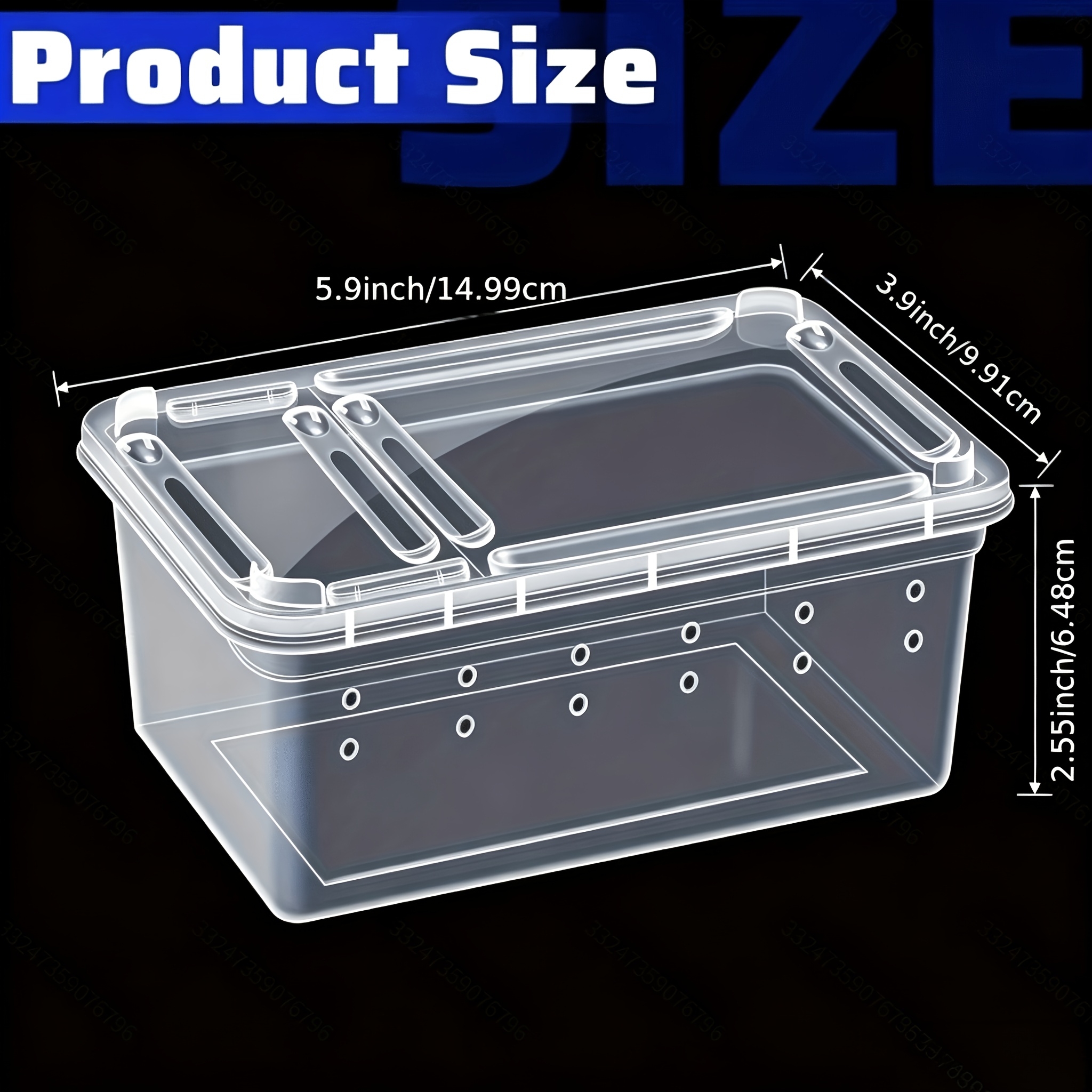 8pcs Transparent PE Plastic Reptile Habitat Boxes