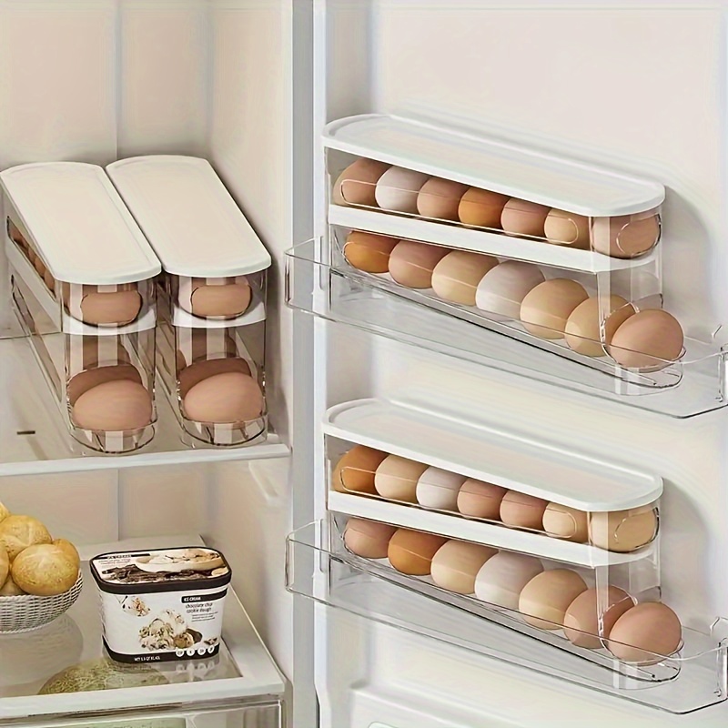 

1pc 2- Egg Dispenser, -saving Refrigerator And Egg Organizer, Maintaining Plastic Egg , No Battery Required