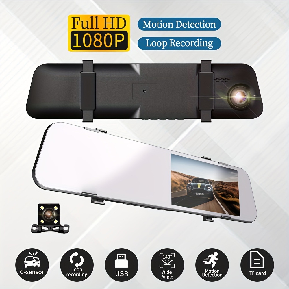 Dash Cams 5 0 Inch Mirror Cars Wireless Loop Recording Parking Monitor  Front Camera Rear Car Dvr - Automotive - Temu