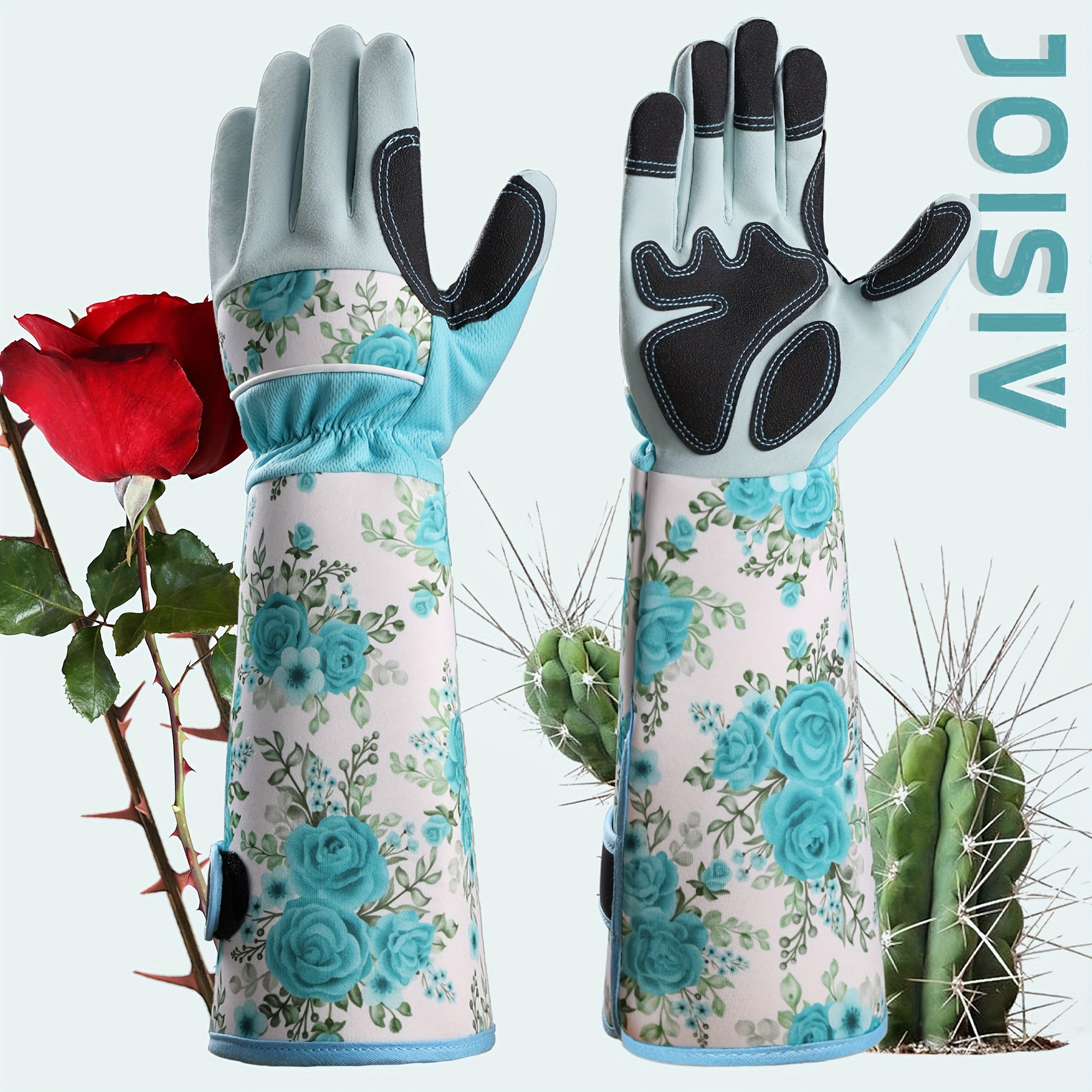 

Joisiv Women's Long Gardening Gloves With , Leather And Breathable, Machine Washable, - Paraben- Gloves For Garden And Yard, 1 Pair