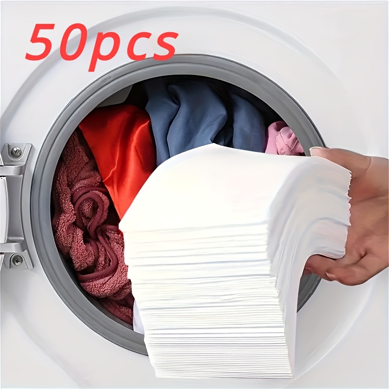 

50pcs Color Laundry Sheets - Dye Trapping & Anti-transfer, Uncharged For