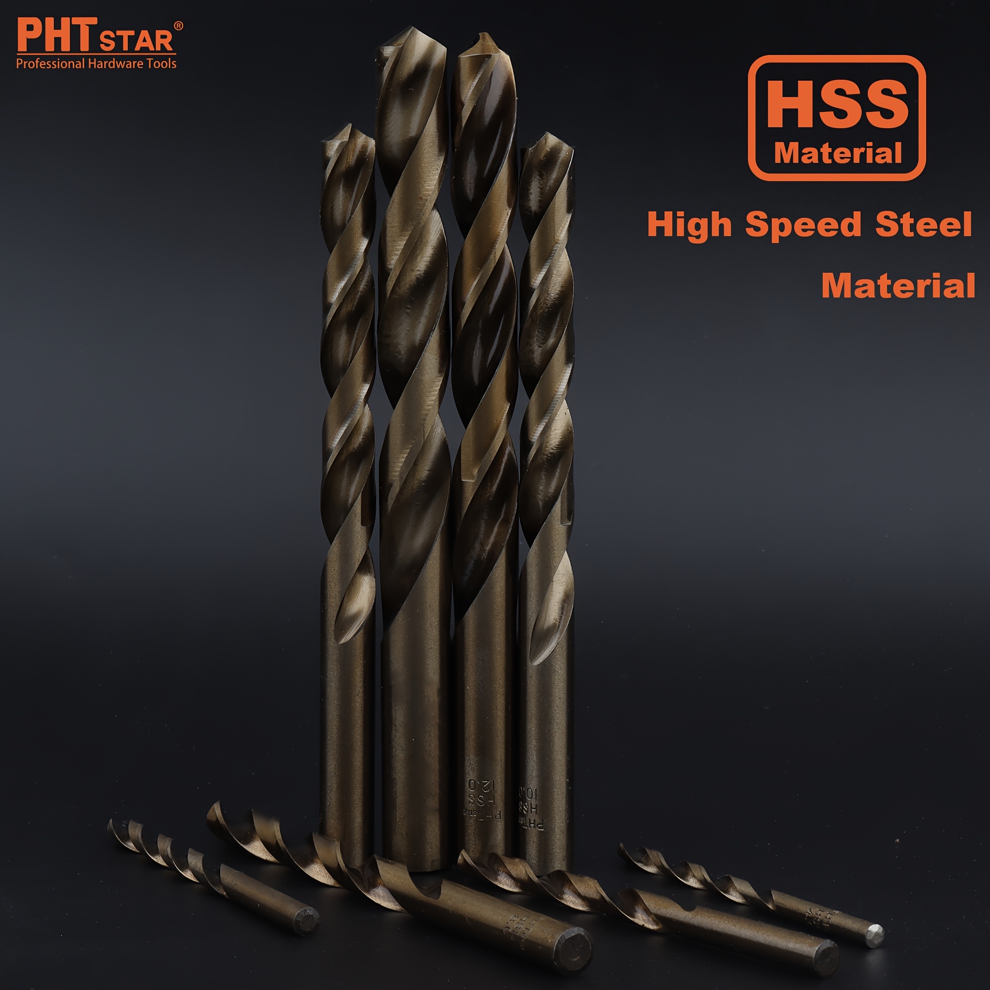 

Heavy Duty Twist Drill Bits With Straight Shank, Pack Of 10, Heat-treated Steel For Iron And Metal Drilling