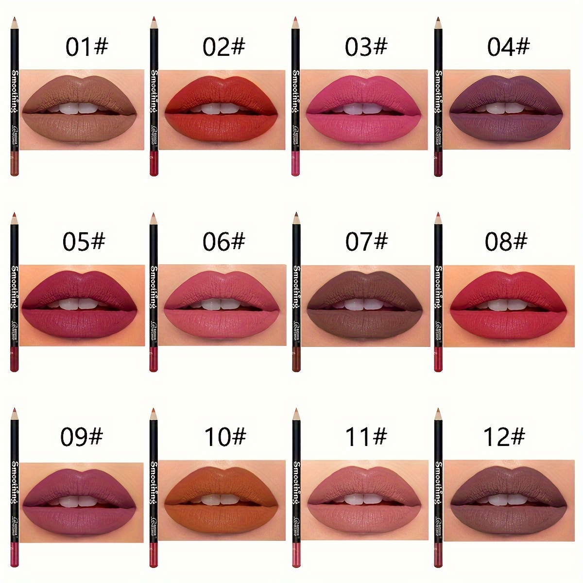 12Pc Matte Lip Liner Pencil Set Lipstick Pencil Gift Set