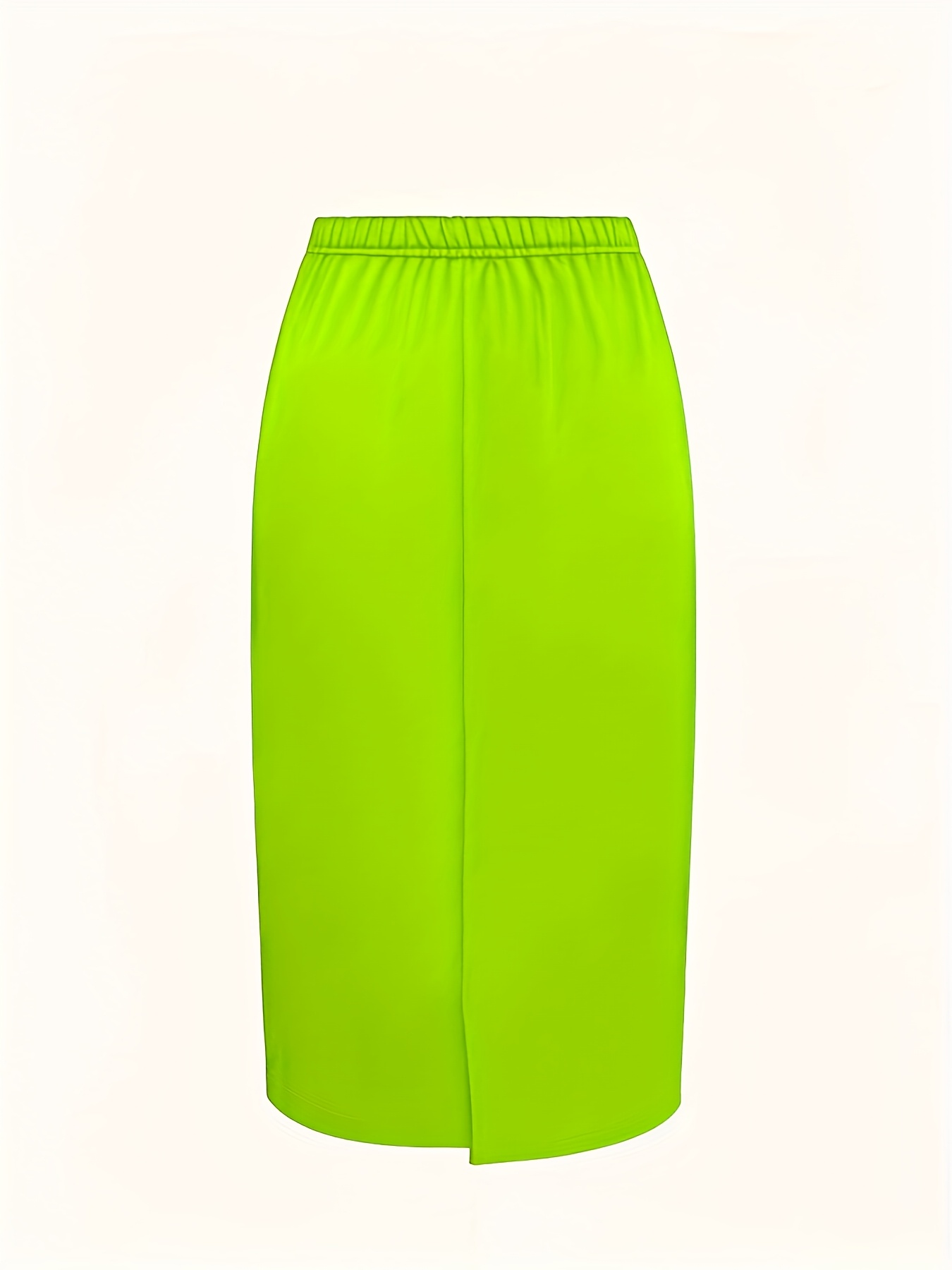 womens lime green bodycon skirt side stretchy midi Temu Australia