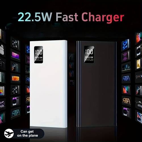 20000mah 10000mah mobile power bank with display screen 22 5w fast charging pd20w power bank portable charger for outdoor travel type c power bank supports charging 3 electronic devices