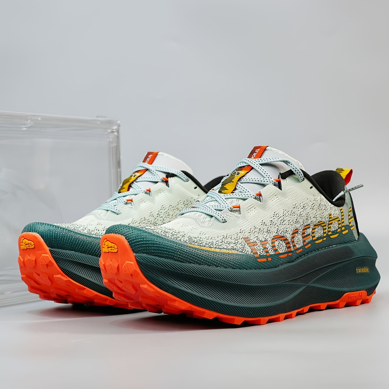 Sneakers, Men's Outdoor Shoes, Lightweight and Comfortable Trail Running Shoes, Anti-Slip Shock-Absorbing Casual Shoes, Fashionable Sports Running Shoes for Men