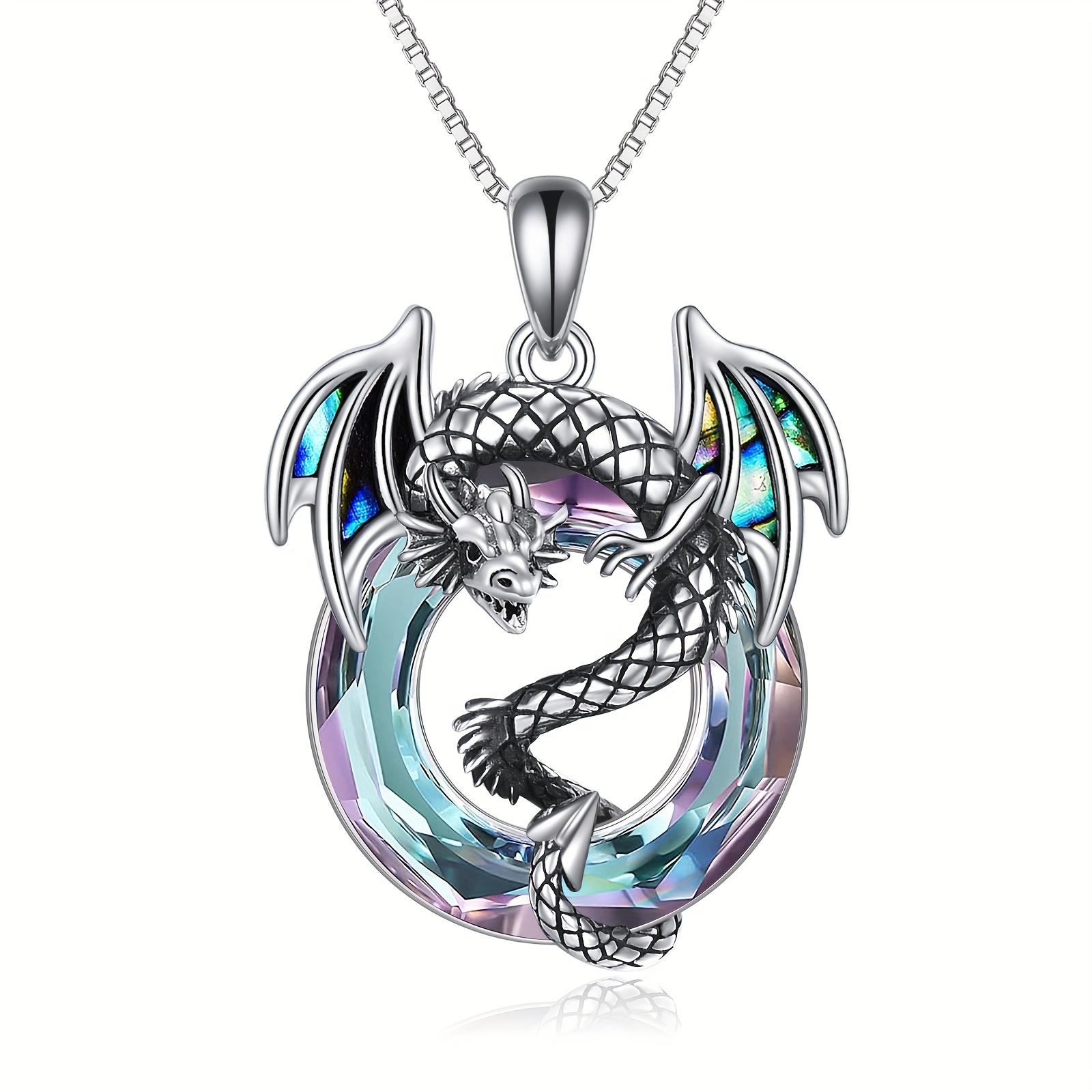 Dragon Necklace In Pure Silvery S925 With Dragon Pendant, Jewelry For Women And Men, Birthday Gift, Lady's Gift, Best For Christmas