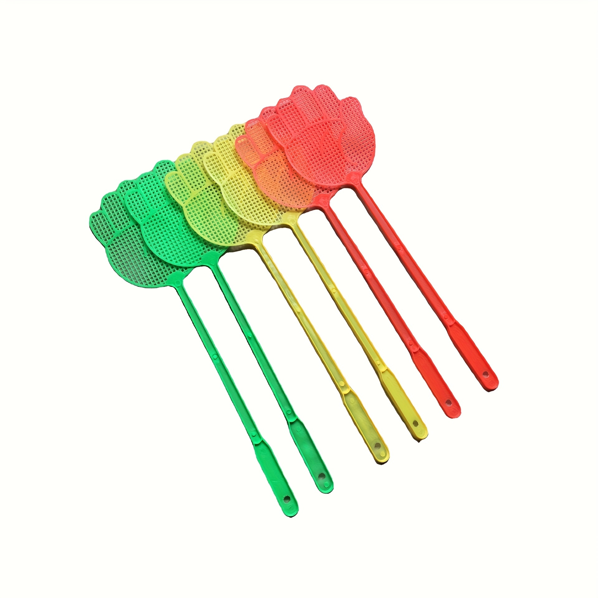 TEMU 5pcs Random Color High- Swatter - Durable Plastic, Long Handle, Manual And Insect Killer, Suitable For Home And Garden - No Electricity Required