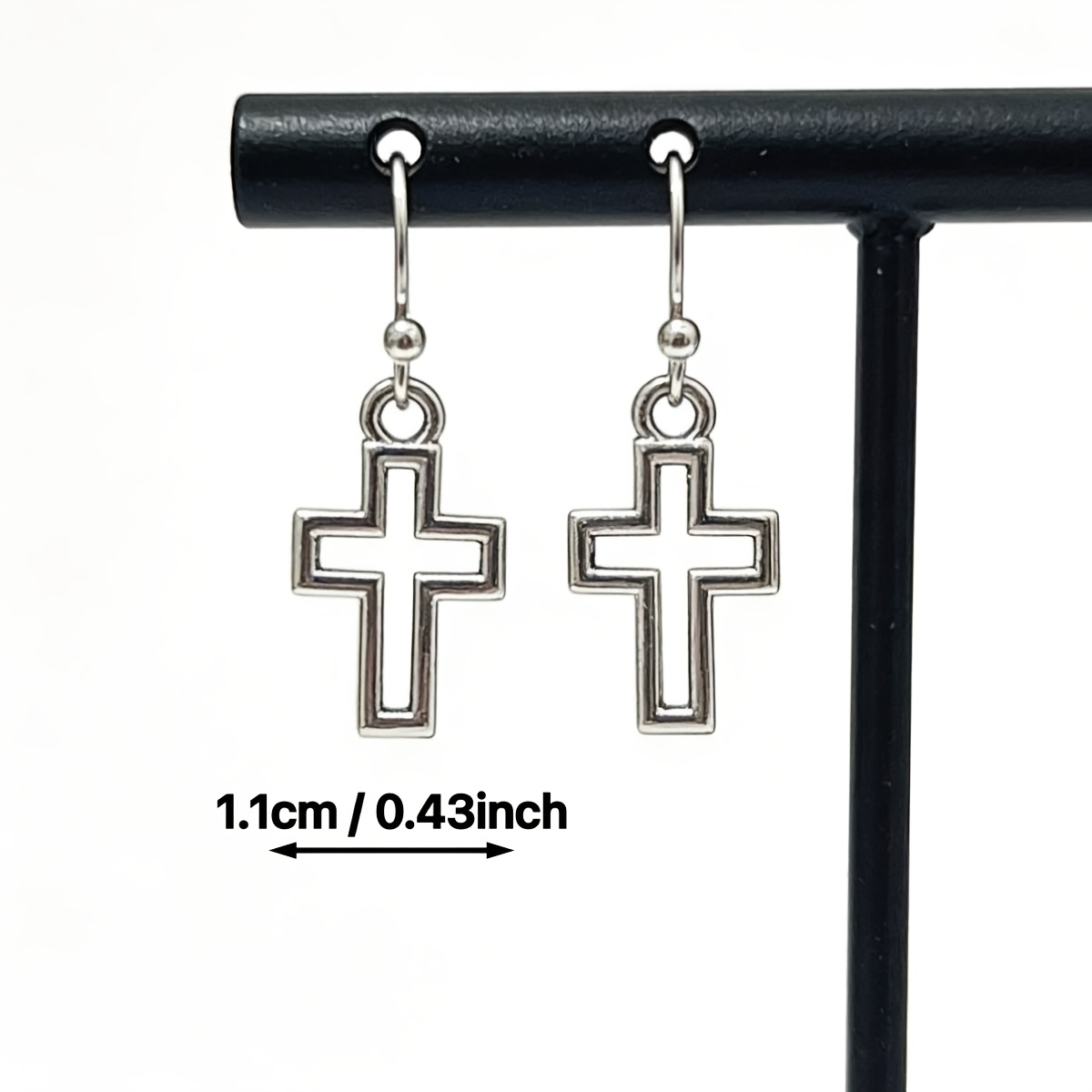 Minimalist Hollow-Out Cross Earrings — Unisex Versatile Design