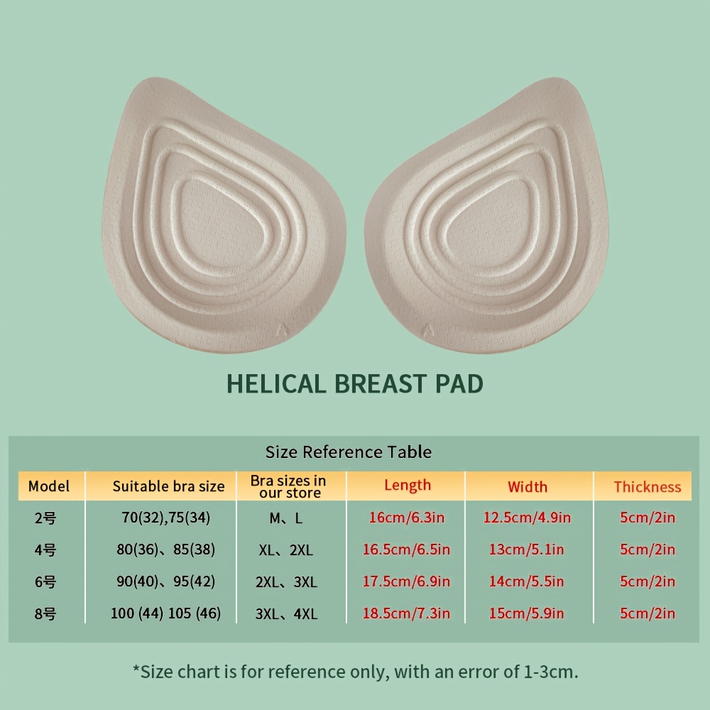 TEMU Natural Sponge Artificial Breast Bra, Designed For Women's Breast After Breast Resection Surgery, Spiral Thickened Inserts For Breast Pads