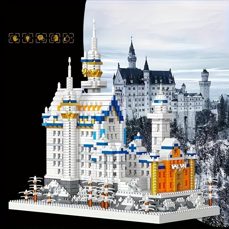 Creative Landscape Building Blocks Toy Snow Scene Natural Lake