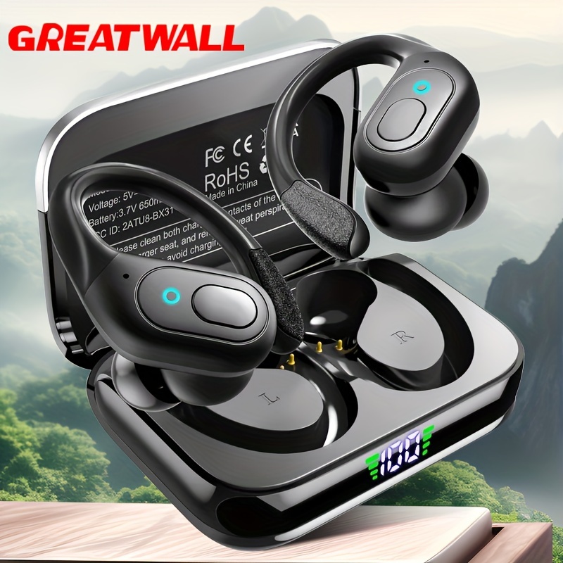 

Greatwall Wireless Earphones Tws Headset Wireless 5.3 Stereo Waterproof Noise Reduction Touch Control Earbuds Battery Capacity Digital Display Low Latency And Low Power Consumption Built-in Microphone