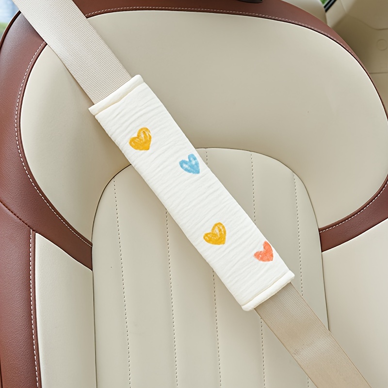 Image of Universal Car Belt Shoulder Pads With A Stylish Touch For - Cute Cartoon Heart Bear And Rabbit Designs, Perfect For Women' Additions