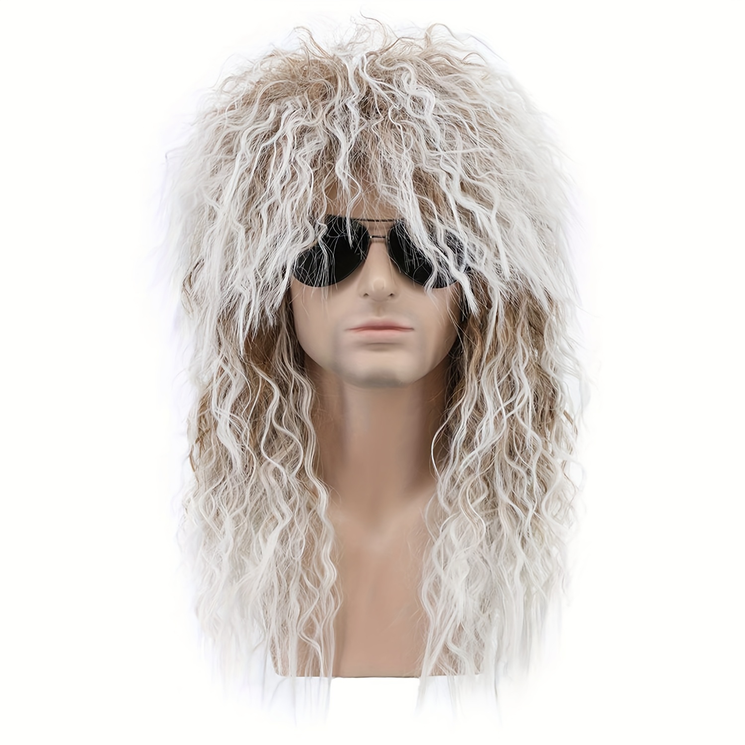 Long Gradient Wig For Men And Women, Perfect For 70s And 80s Rocker Parties, A Humorous Costume Accessory