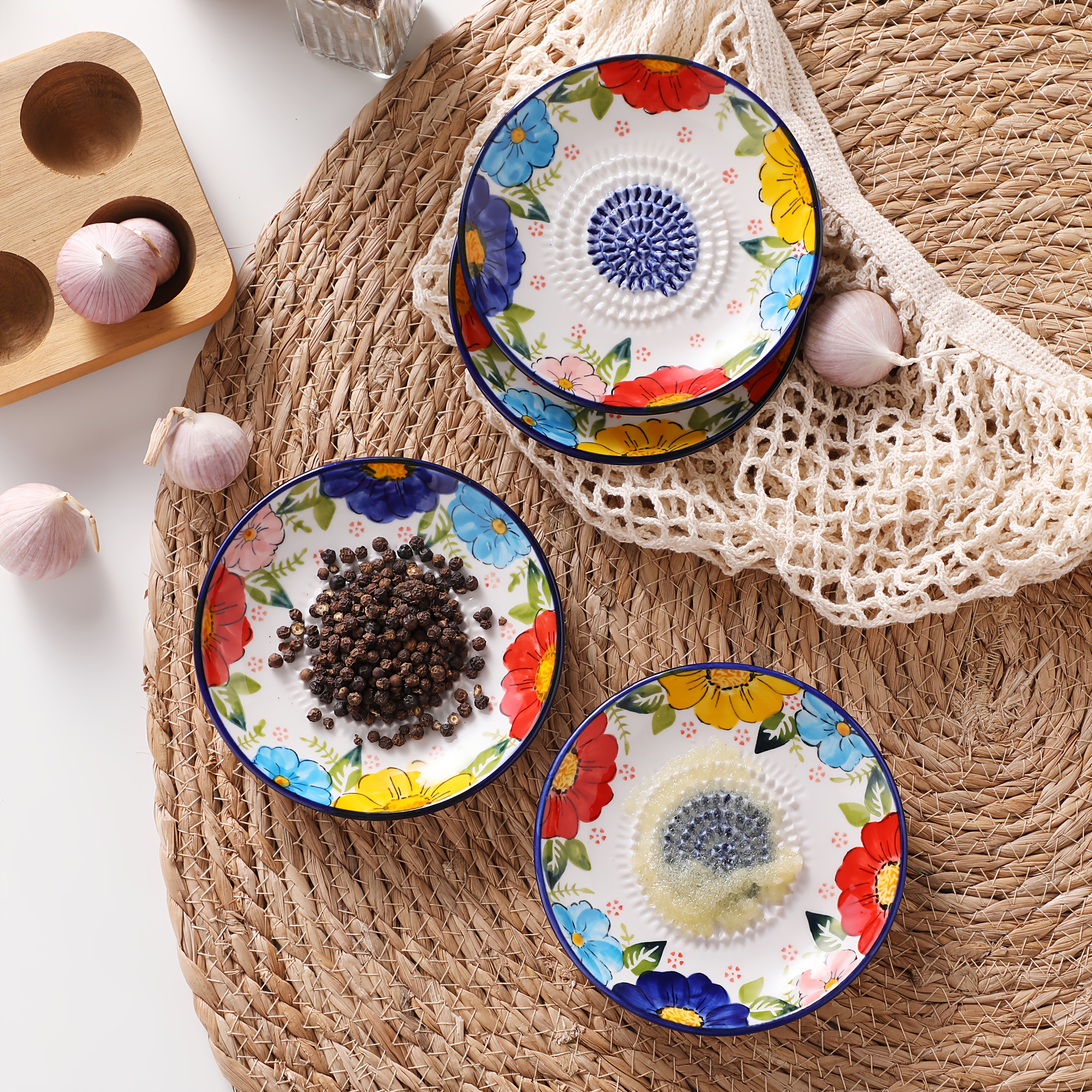 3 sets 3 ceramic manual grinding garlic plates 3 brushes - Temu Latvia