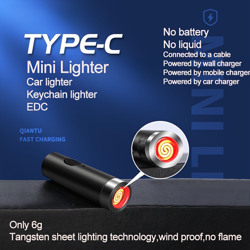 1pc Mini Electronic Lighter, Car Lighter, USB Connection Portable Lighter, Suitable for Outdoor, Car, Power Bank, Computer Use, Electronic Lighter, Suitable for Power Banks, Electronic Accessories, Modern Lighter, Sleek Lighter, Electronic Device, Future Driver Gifts, Technology Enthusiasts, Festive Gift Item, Men Electronic Pursuers
