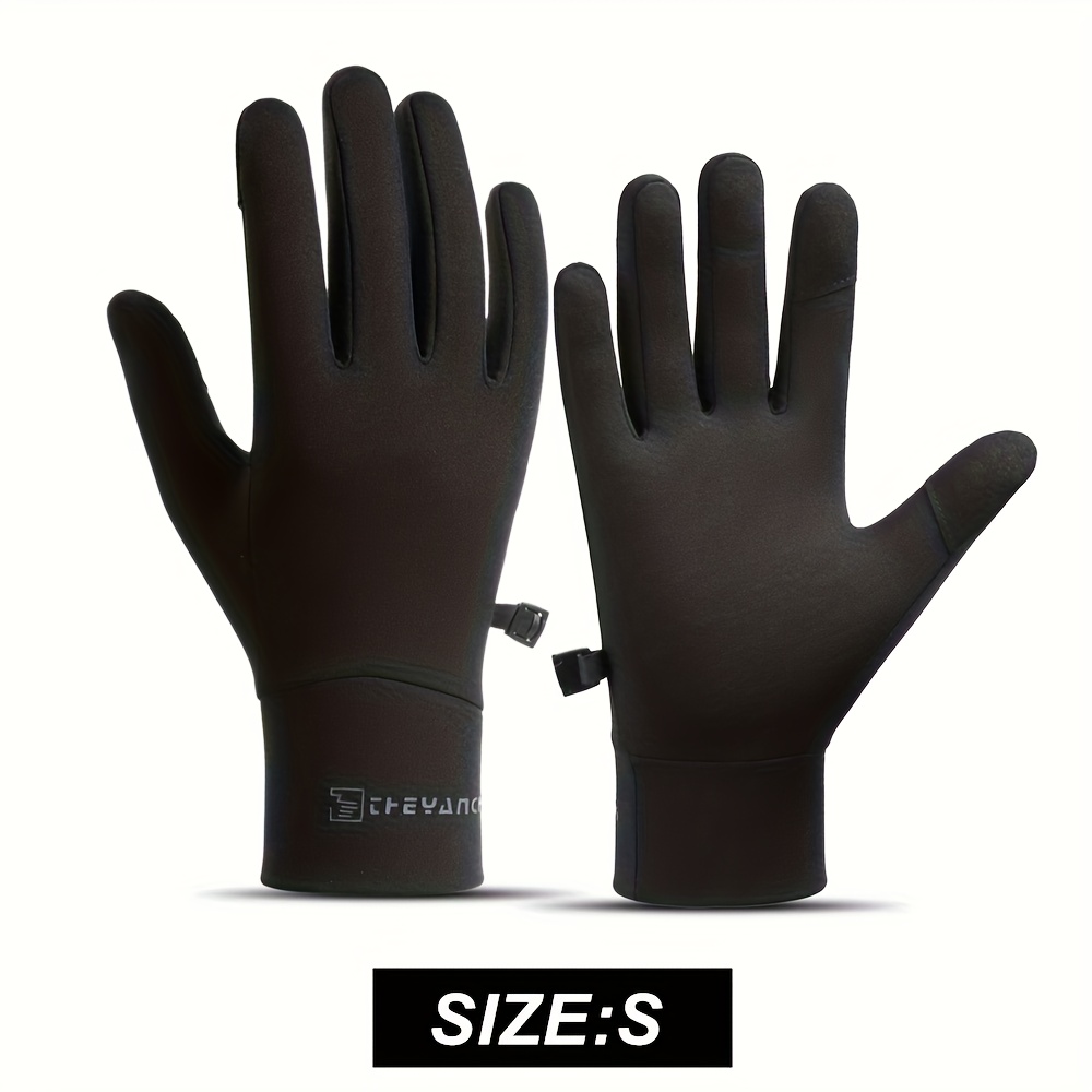 Image of 1 Pair Autumn Winter Thin Warm Full Finger Outdoor Sports Gloves, Touch Screen , For Cycling Running Camping Outdoor Sports