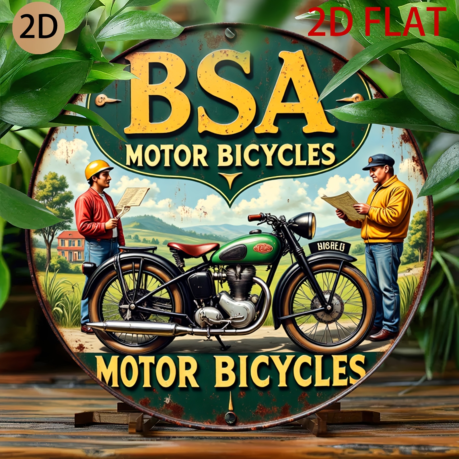 Circular BSA Motor Bicycles Motorcycle Tin Metal Signs Home Décor