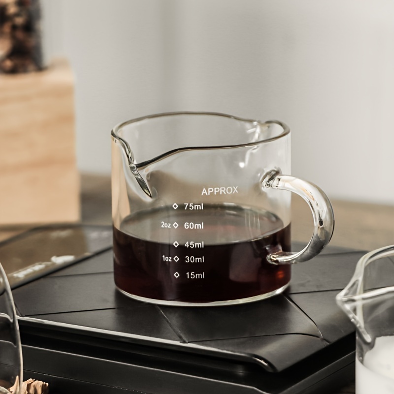 Image of 1pc Small Milk Cup With For Coffee, A Mini Measuring Cup For Lattes And Espresso, Comfortable To Hold With A Handle, Suitable For Pouring Tea, Milk, Or Sauces, Designed For Hand Brewing