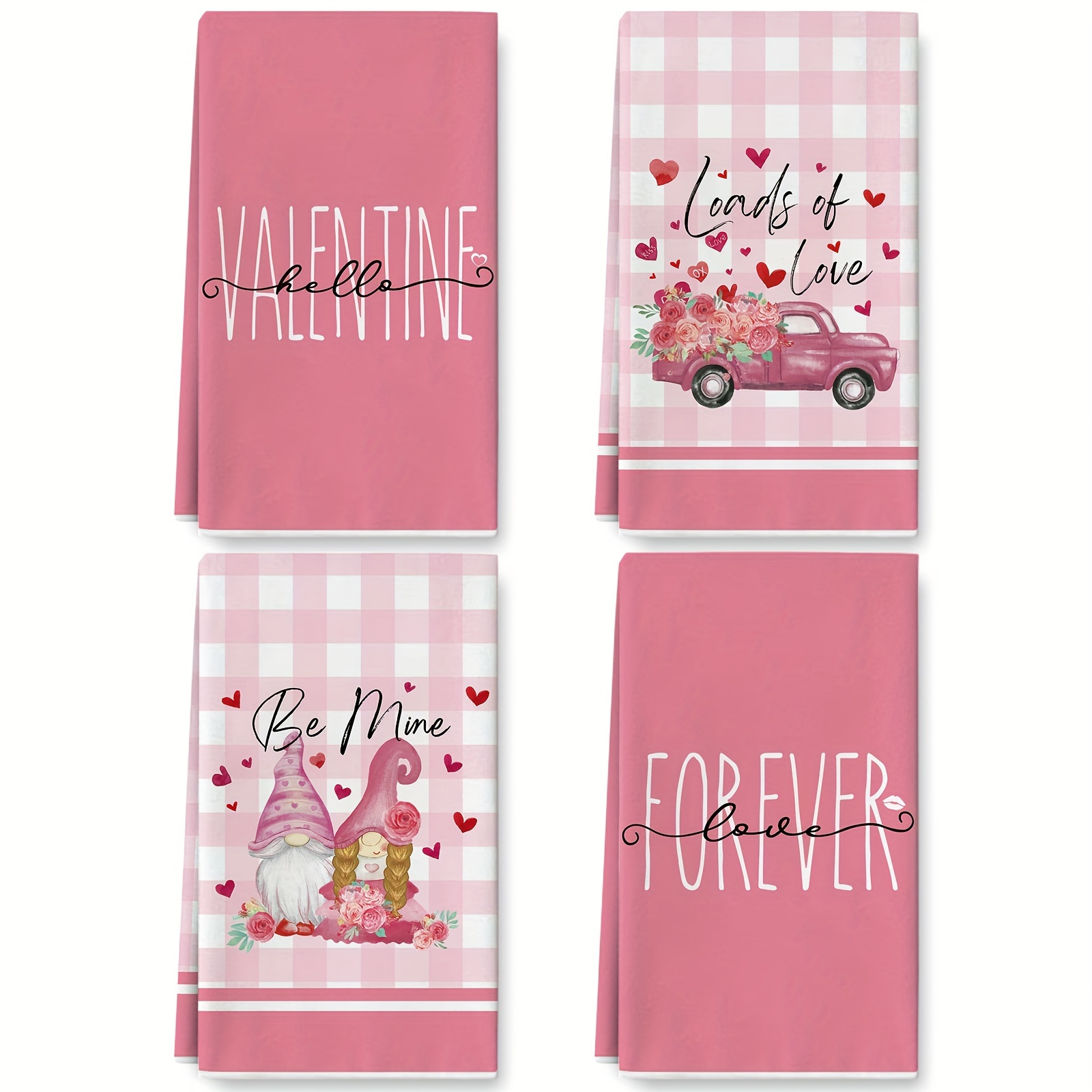 

's Day 4pcs Towel Set - & , - Polyester, , For Cooking, & Anniversaries, 18x28