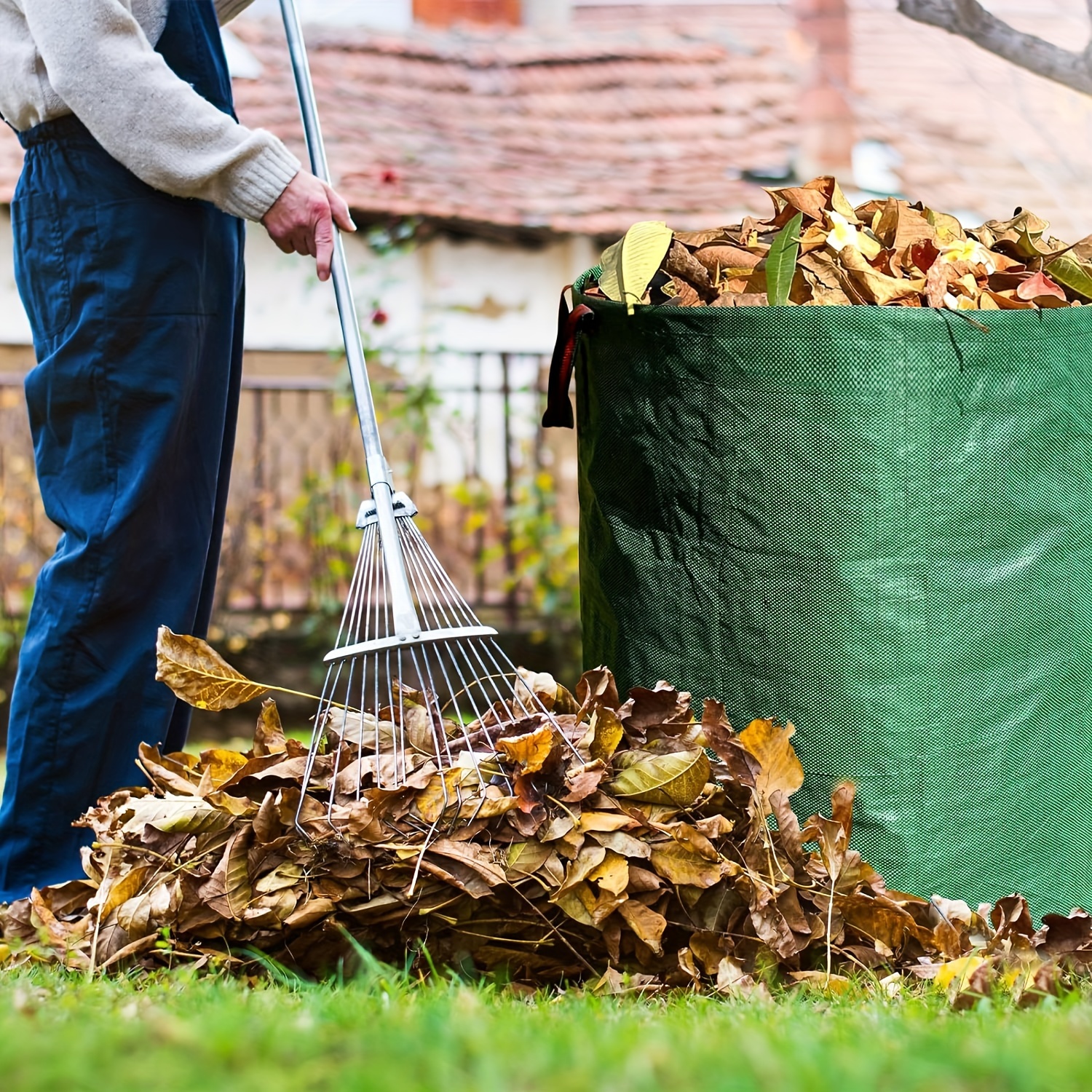 Extra Large Heavy Duty Garden Trash Bags with Handles Reusable Waterproof Yard Waste Bags for Leaves Grass in 132.09gal 71.85gal 31.7