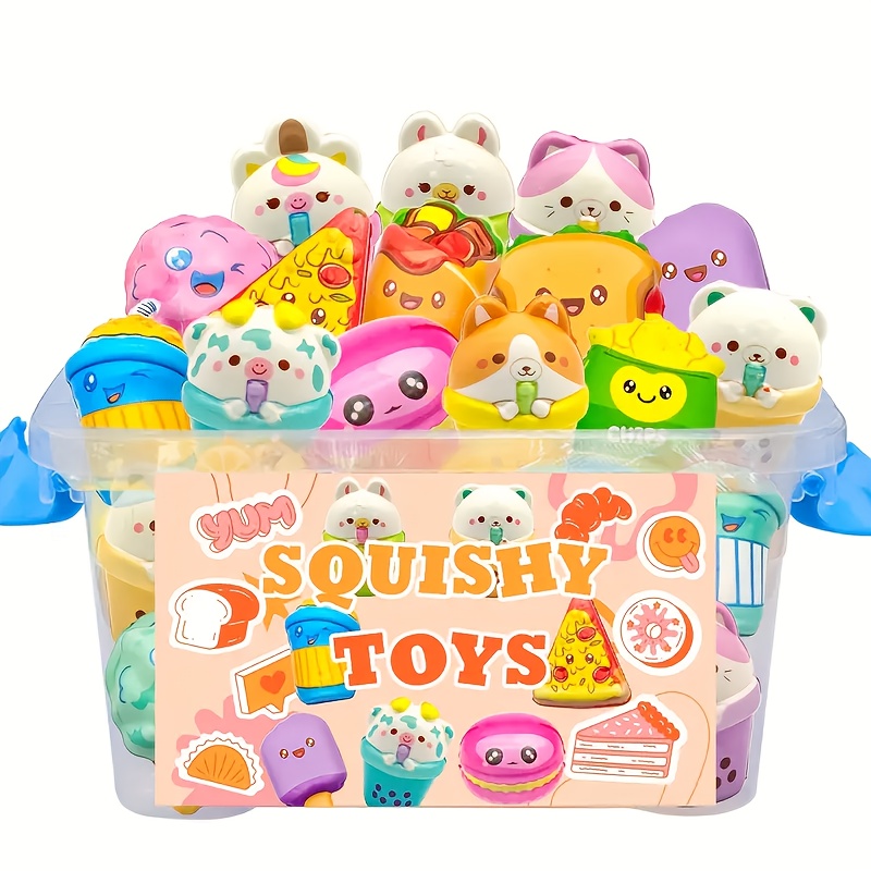   30pcs party favor packaging squeeze soft toy set slow rising soft toys   packaging party bag packaging birthday gifts treasure box prizes classroom prizes random colors