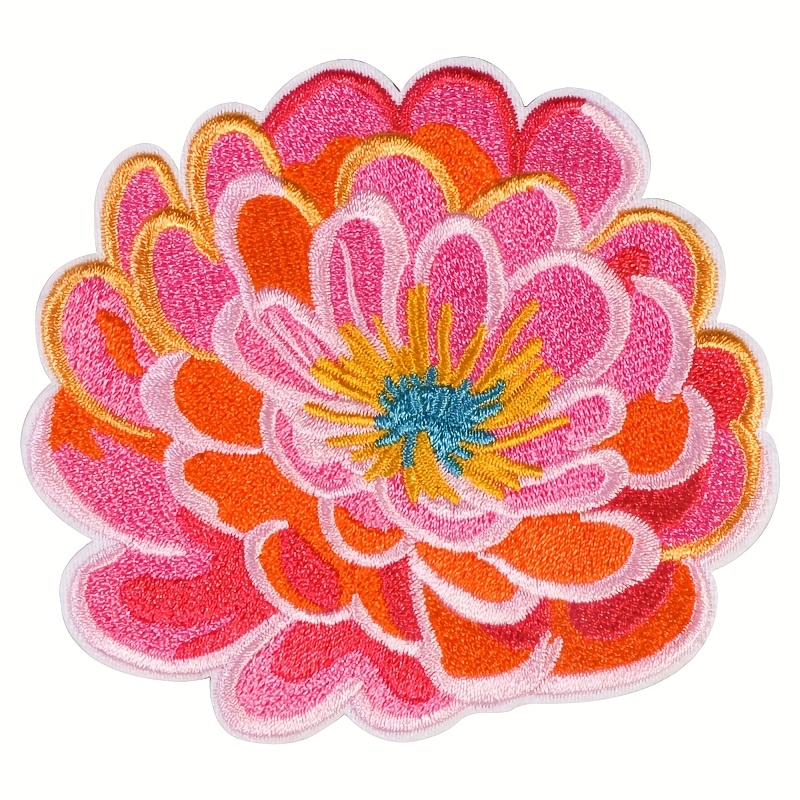 E-shop 1 Stück Bestickter Blumen-Heißklebepatch für DIY-Kleidungsdekoration Zubehör