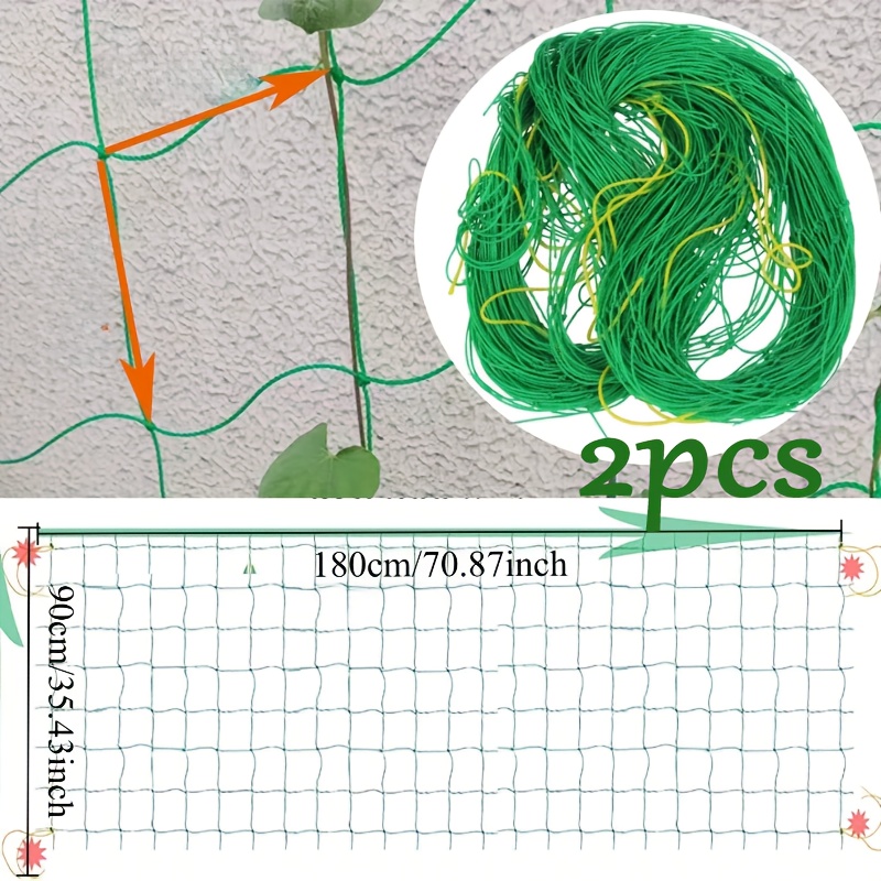 Trellis Netting For Climbing Plants - Heavy Duty Garden Trellis Netting For Cucumber, Vine, Fruits & Vegetables Tomato Plants Trellis Net, Climbing Plants (1-pack 70.87' X35.43'ft)