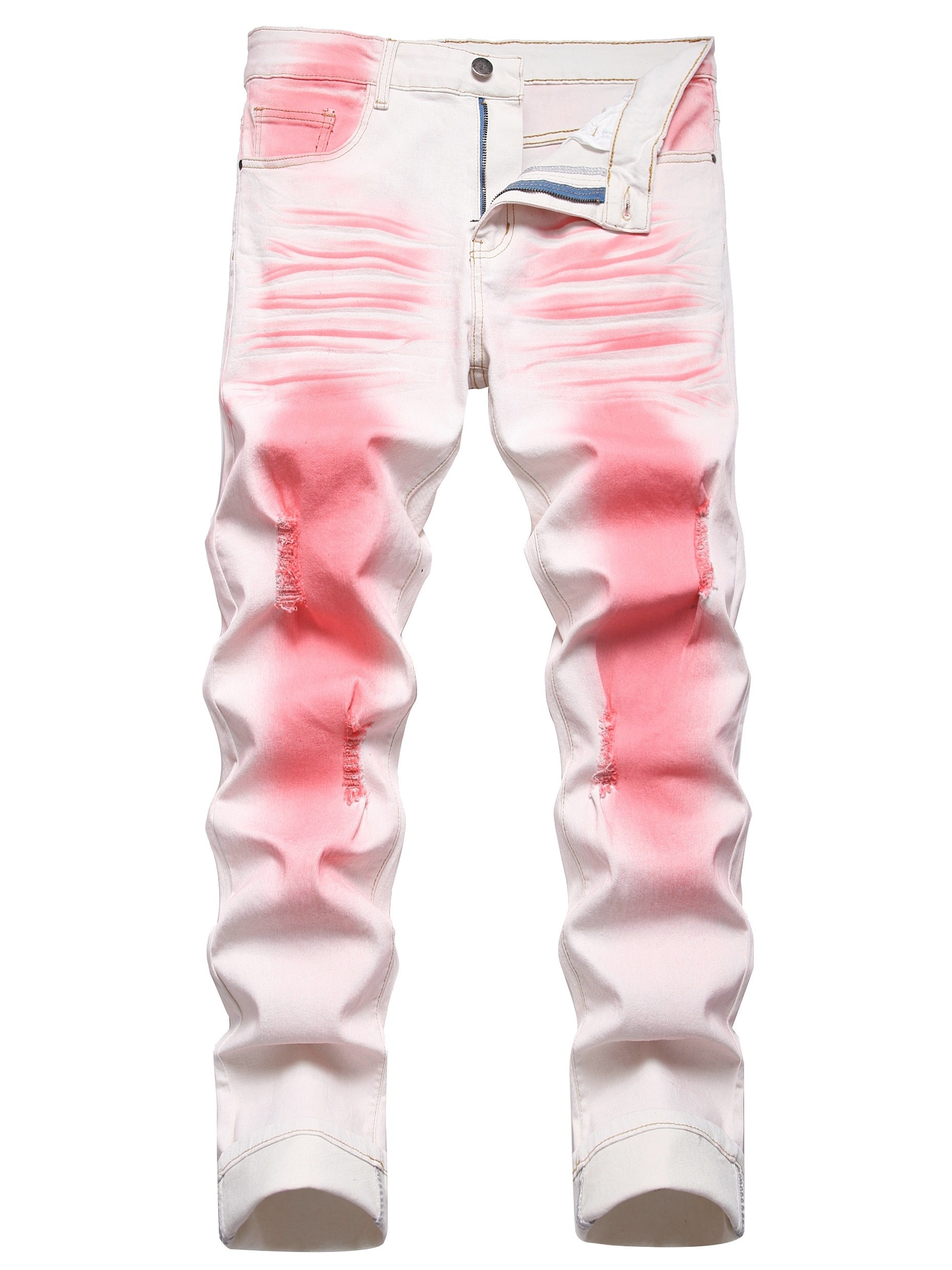 Ripped Skinny Jeans Pink Mens Pants Pink Ripped Jeans Mens Jeans