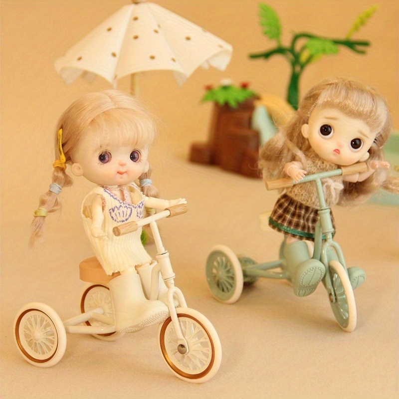 1/2 stuks voor bjd poppen speelhuis miniatuur driewielers - schaal 1:8 tot 1:12, ijzeren structuur, realistisch buitenfiets, verrassingscadeau voor kerstmis, halloween, pasen, thanksgiving, afstuderen, poppenhuis decor collecties 0