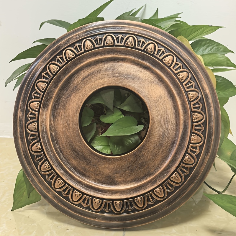 TEMU 1pc Round Ceiling Medallion, Decorative Ceiling Rosette For Light Fixture Base, Home Ornament. Available In Vintage Style & Modern Minimalist