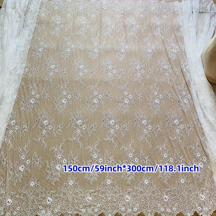 E-shop 3 Meter langer, 150 cm breiter Schleifenband mit bestickten Blumen zur Dekoration von Röcken und Ärmeln