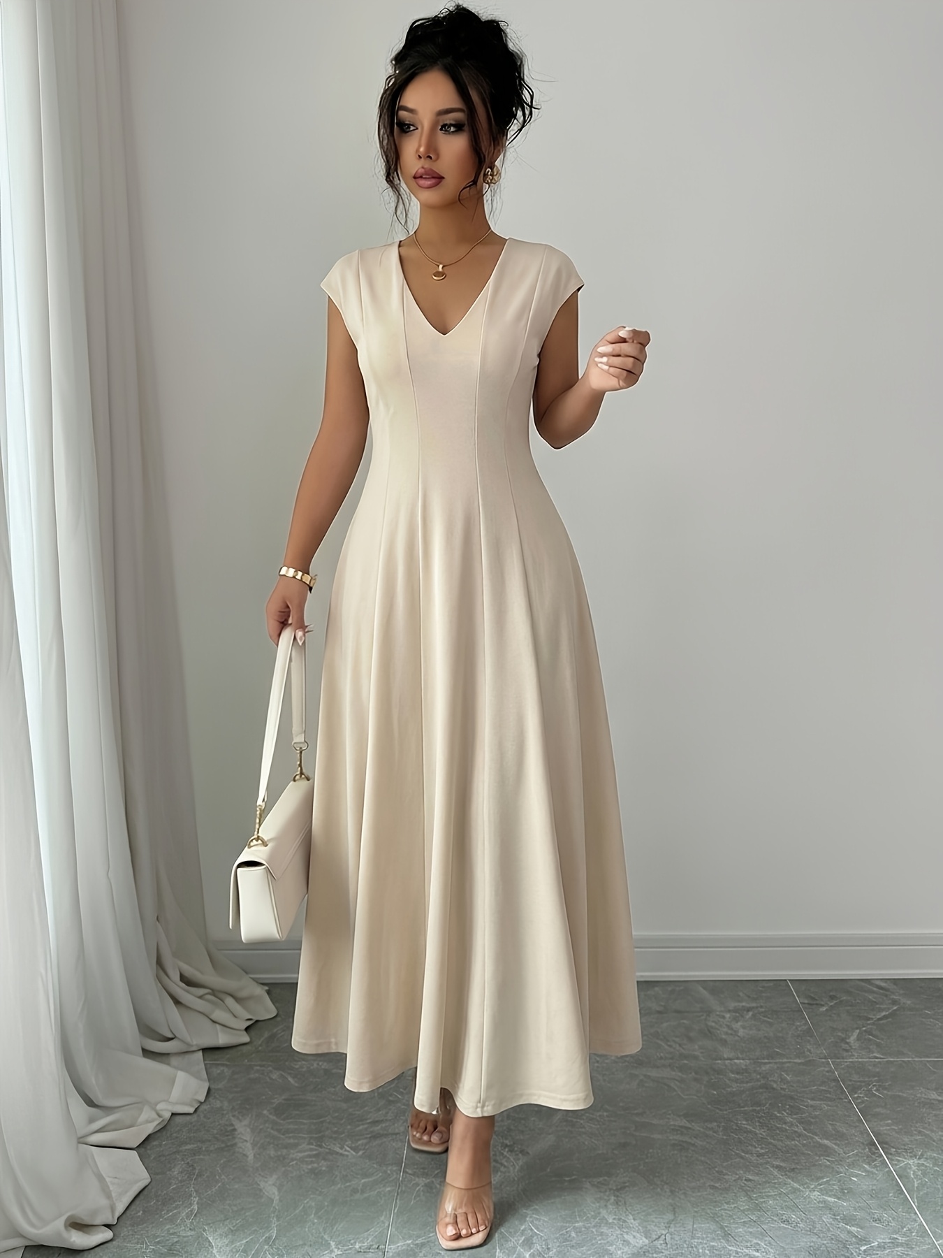 beige dresses women sold on Temu Mexico
