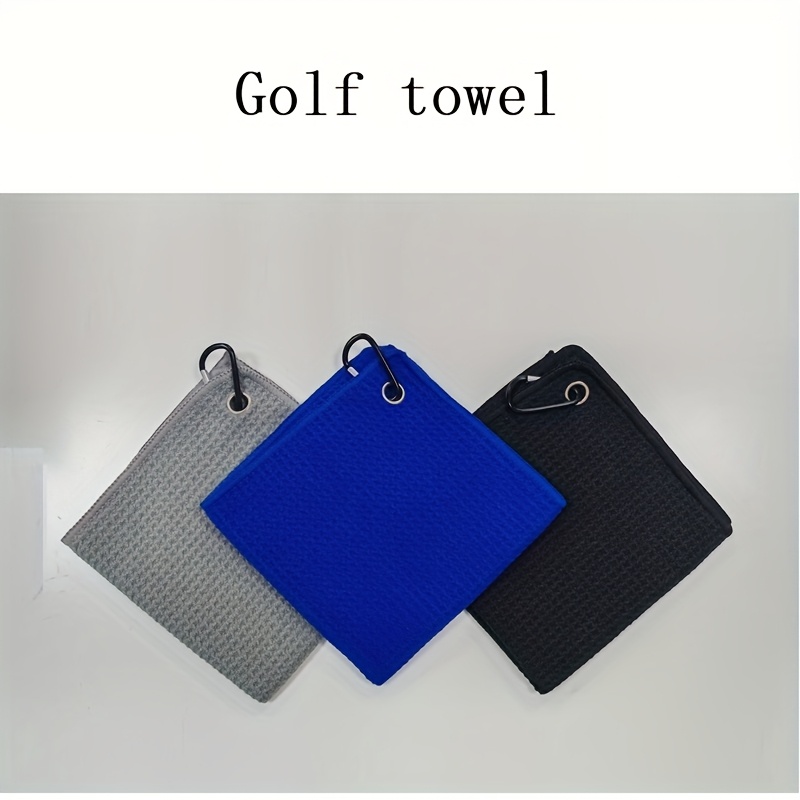 [Perfect Golf Club Cleaning Towel] 1pc Premium Waffle Pattern Golf Towel with Hook - Perfect for Cleaning Golf Clubs and Keeping Them in Top Condition