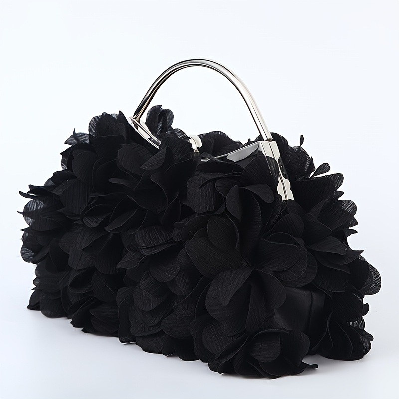 TEMU Woman Handbag Fabric Flowers Petal Bags Elegant Style Handbag Evening Bag Crossbody Bags