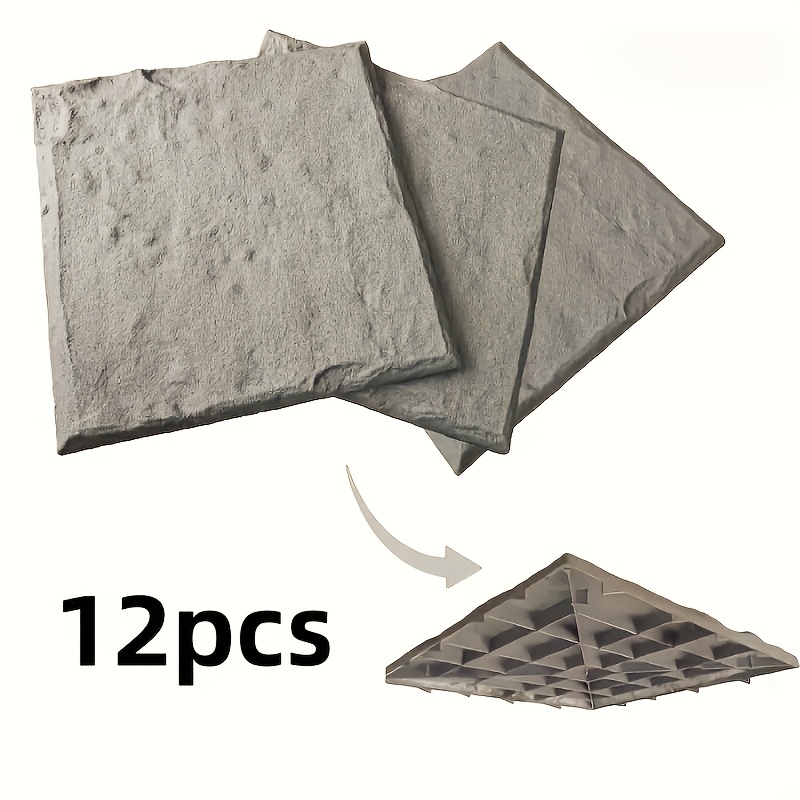 Image of 12/24pcs Courtyard Stepping Stones - Artificial Path Decoration, Resin Outdoor Lawn Decor For Courtyard And Landscape, Plastic Simulation Paving Stones Suitable For Courtyard Grass Or Garden