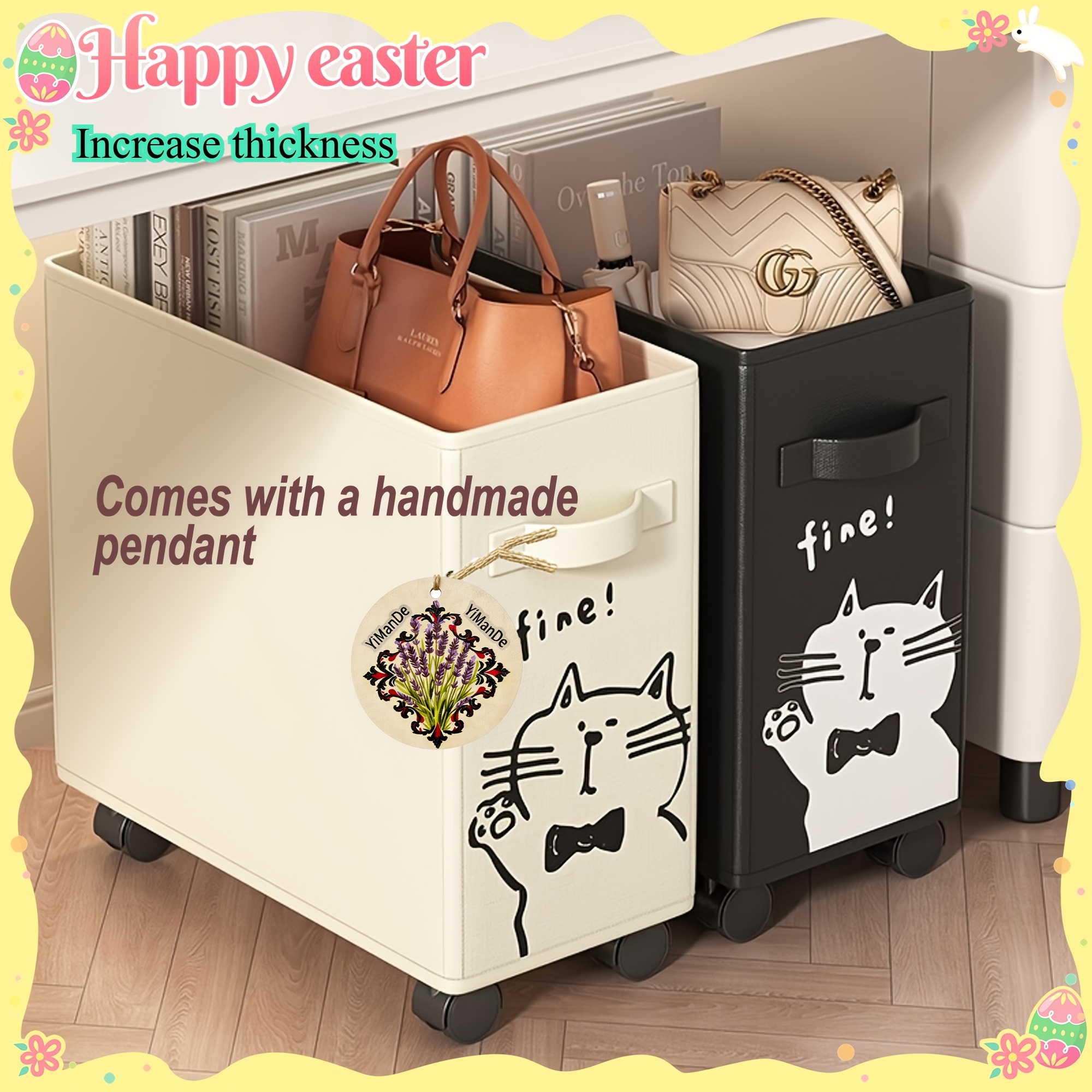 2pcs (white+black) [mobile Storage Cart] Thicker Version | Under-desk Rolling Storage Cart | Essential For Organization, Perfect As A Gift For Mother's Day, Father's Day