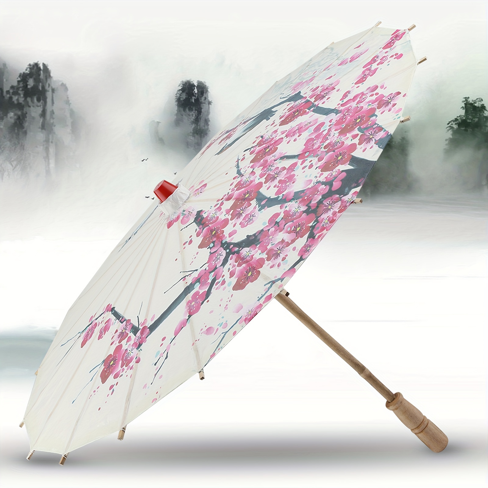 

1pc Elegant Plum Dance Umbrella, Masterpiece Of Chinese Art Pattern