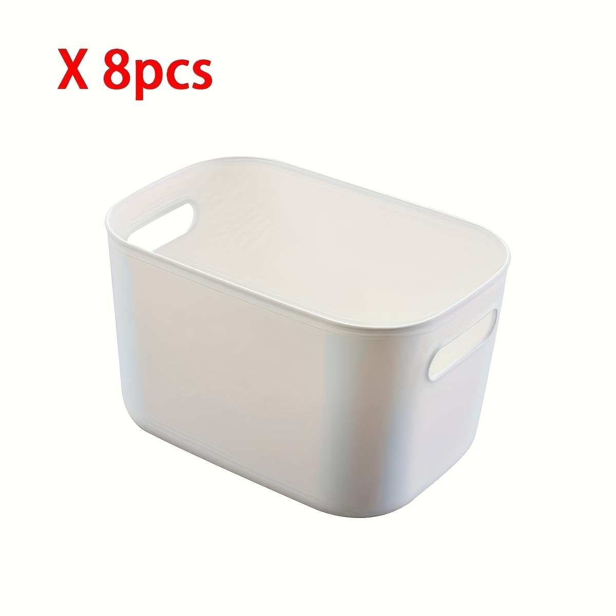 8pcs White Storage Boxes, Multi-functional Organizing Baskets For Home, Office, And Closet – Durable Stationery, Cosmetics, Socks, Underwear Containers – Space- Drawer Organizer